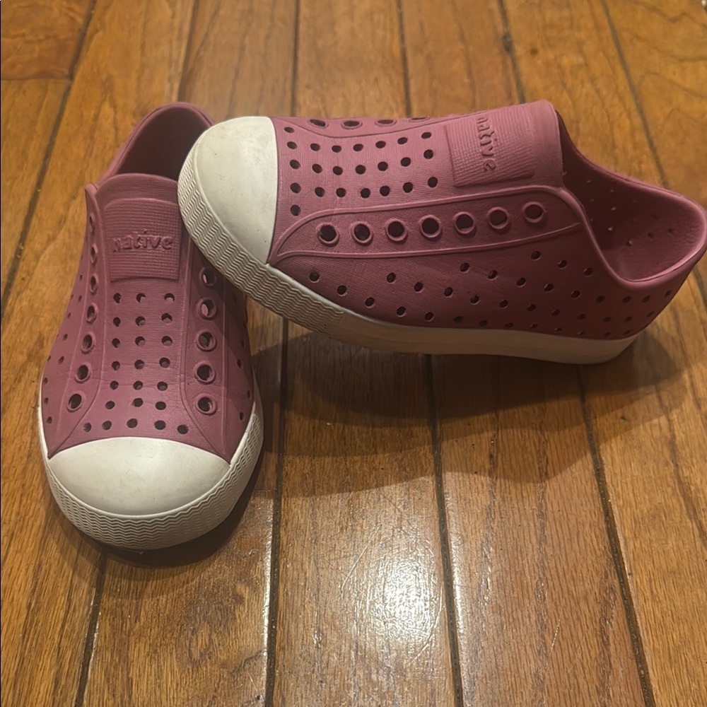 Native Women's Slip-On Sneakers in Dusty Rose with White Toe